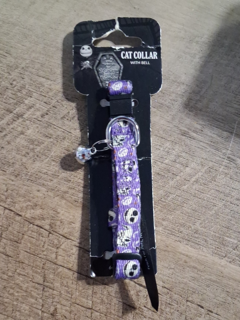 Purple Cat Collar with Bell - Nightmare Before Christmas